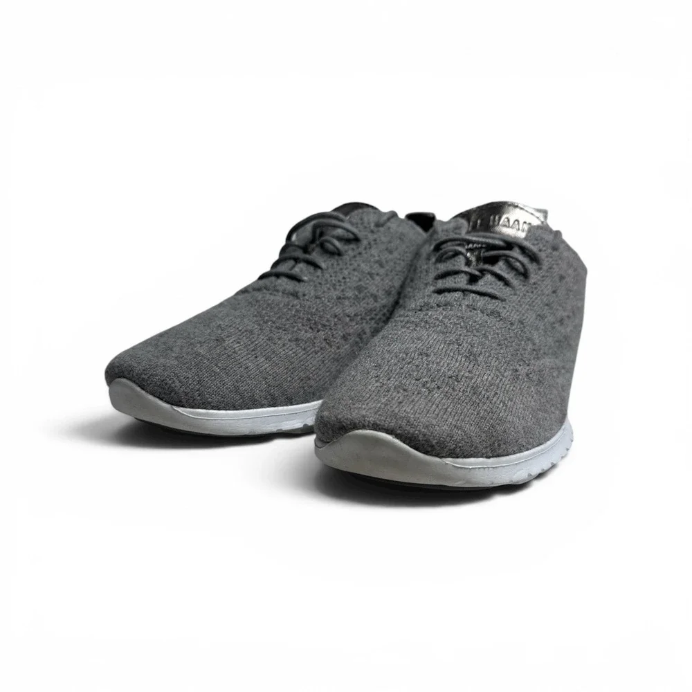 ole Haan ZERØGRAND Stitchlite Gray Knit Oxford Sneakers Women's 8B